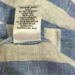 Love Tree  Blue White Stripe Linen Blend Shorts Elastic High Waist Pull On Size M Photo 4