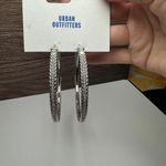 Urban Outfitters  Large Silver Tone Hoop Pierced Earrings NWT $17 Photo 1