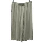 Halara  Pants Womens XL Green High Waisted Drawstring Pocket Wide Leg Linen Feel Photo 2