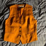 ZARA Orange Linen Blend Vest Photo 2