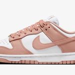 Nike Dunk Low Sneakers in White and Tan Photo 5