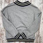 Evereve  Nova Varsity Stripe Sweatshirt EUC Small Gray/Green/Blue Photo 5