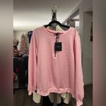 Pink Cable Knit Sweater with Ring Zip Size XXL Photo 3