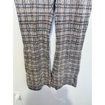 ROSETTA GETTY Poppy Plaid Pull On Flared Hemline Cropped Plaid Pants size Small Gray Photo 6