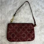 Coach Burgundy / red Signature Canvas Wristlet Photo 1