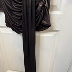 ZARA One-Shoulder Shimmer Dress in Black Photo 3