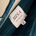 MISA Los Angeles Misa X Anthropologie Karyn Tiered Teal Blue Gold Metallic Midi Dress Size Medium Photo 2