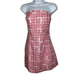 Peppermayo  Linen  Blend White With Pink Flowers Lined Strapless Dress EUC Size 4 Photo 1