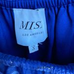 MISA Los Angeles MISA Ambrosia Ruffle Hem Striped Midi Dress Metallic Gold Royal Blue Tiered NEW Photo 10