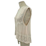 Free People  Pale Pink Beaded Sheer Tank Top Size‎ XS Photo 5
