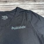 Time and Tru Women's Bridesbabe Tee T Shirt M Med Medium Black Light Blue V Neck Photo 3
