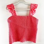 Old Navy Sleeveless Square Neck Full Smocked Fitted Tank Top Ginger Rose Pink XL Photo 3