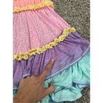 Pitusa Rainbow Ruffle Mini Dress S Petite Tiered Flowy Colorful Flutter Sleeves Pink Size undefined Photo 12