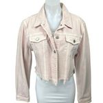 NEW J. Brand Cyra Light Pink Long Sleeve Button Down Cropped Denim Jean Jacket M Size M Photo 0