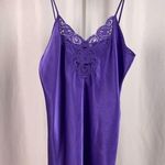 Vintage Inner Most Large Jewel Tone Lace Deep Purple Satiny Silky Slip Dress Photo 0