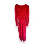 Lane Bryant Womens Dress Size 22 24 Puff Sleeve Embossed Velvet Midi Red Hostess Photo 5