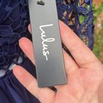 Lulus lulu’s Navy Blue Lace Formal v neckline Floor Length Maxi Dress Size Small Photo 6