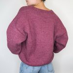 Vintage 80s Maroon V Neck Sweater Red Size M Photo 3