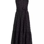 Elie Tahari Simone Textured Eyelet V-Neck Midi Dress Photo 6