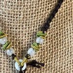 Carved pendant drawstring necklace jade beads Carved red resin 24" Photo 2