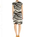Banana Republic Black White Zebra Print Linen Dress Size 0 Photo 1