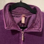 White Stag  Size XL Purple Velvet Velour Full Zip Vest Satin Trim Front Pockets Photo 1