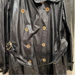 Burberry London Glossy Belted Double Breasted Trench Coat Black Women Size 12 Photo 6