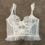 Y2K White Sheer Corset Top Size M Photo 1