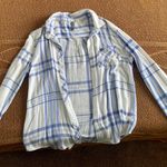 Allison Joy  Blue And White Plaid Button Up Photo 3