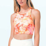 Lululemon  Energy Bra High Neck Long Line Shibori Neon Orange Size 4 Photo 0