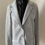 Drew EUC‎  Gray Blazer with detachable Leather Dixie, M Photo 0