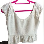 ZARA Womens Crocheted Cream Cotton Top Medium Boho Summer Beach Festival *flaw Photo 1