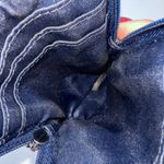 Coach Signature C Monogram Wristlet Pouch Navy Blue White Cosmetic Clutch Photo 4