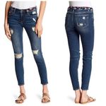 Miss Me  Aztec Embroidered Distressed Skinny Medium Wash Blue Denim Jeans 30 NWT Photo 1