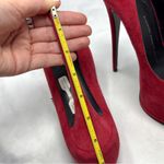 Giuseppe Zanotti  Sharon Rhinestone Lightning Bolt Suede Platform Heels Red 38 Photo 11