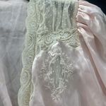 Sarah Blue Elegant Pink Lace Trim Robe Size M Photo 5