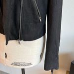 Black fringe faux suede moto jacket Photo 4