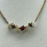 Mother of Pearl metal wood beaded choker. White Photo 4