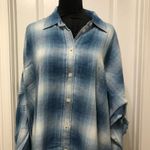 American Eagle  Outfitters Women's Shirt Size‎ Small Blue Plaid Grunge Oversized Photo 1