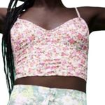 ZARA 🆕  floral spaghetti strap bustier crop corset top camisole pink Photo 1