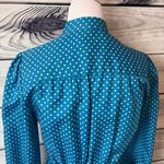 Vintage 70s Schrader Sport Blue Patterned Long Sleeve Dress Photo 6