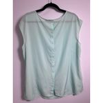 Talbots  Woman 16W Mint Green‎ Sleeveless Button Back Blouse Top Career Photo 4