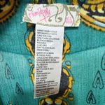 Free People Charmer Paisley Kimono Duster Boho Green Gold Print Photo 2