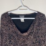 XScape evening paisley shimmer drape neckline top size L Photo 2