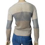 Minnie Rose Women’s Size S Gold Silver Bronze Metallic Loose Knit Sweater Photo 4