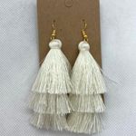 White Tassel Drop Earrings Photo 0