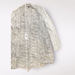 XCVI  Gray Open Front Cardigan‎ Textured Pockets Long Sleeve Size L Photo 6