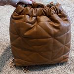 A New Day Quilted Drawstring Shoulder Bag with Gold Chain – Caramel Brown Photo 3
