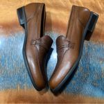 Naturalizer  Brown Leather Loafers slip ons size 6.5 gold embellished Made Brazil Photo 3