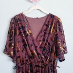Baltic Born Uma Brown And Amber Floral Velvet Dress Photo 3